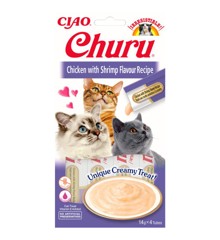 CHURU - 12 x Chicken With Shrimp Flavor 4pcs 48 rør ialt