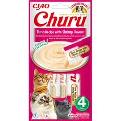 CHURU - 12 x With Tuna shrimp Flavour 4pcs