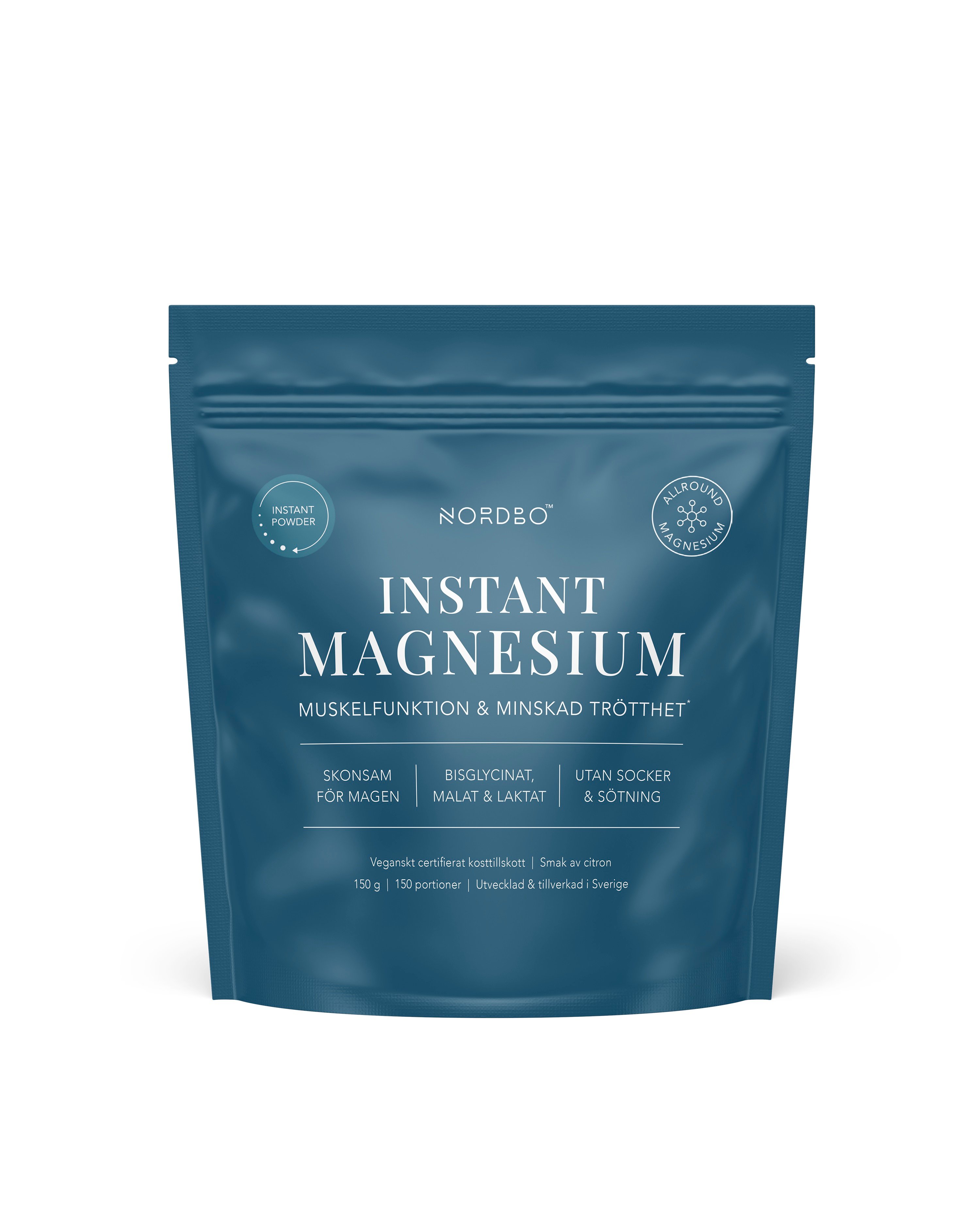 NORDBO - Instant Magnesium Vegan 150 g - Helse og personlig pleie