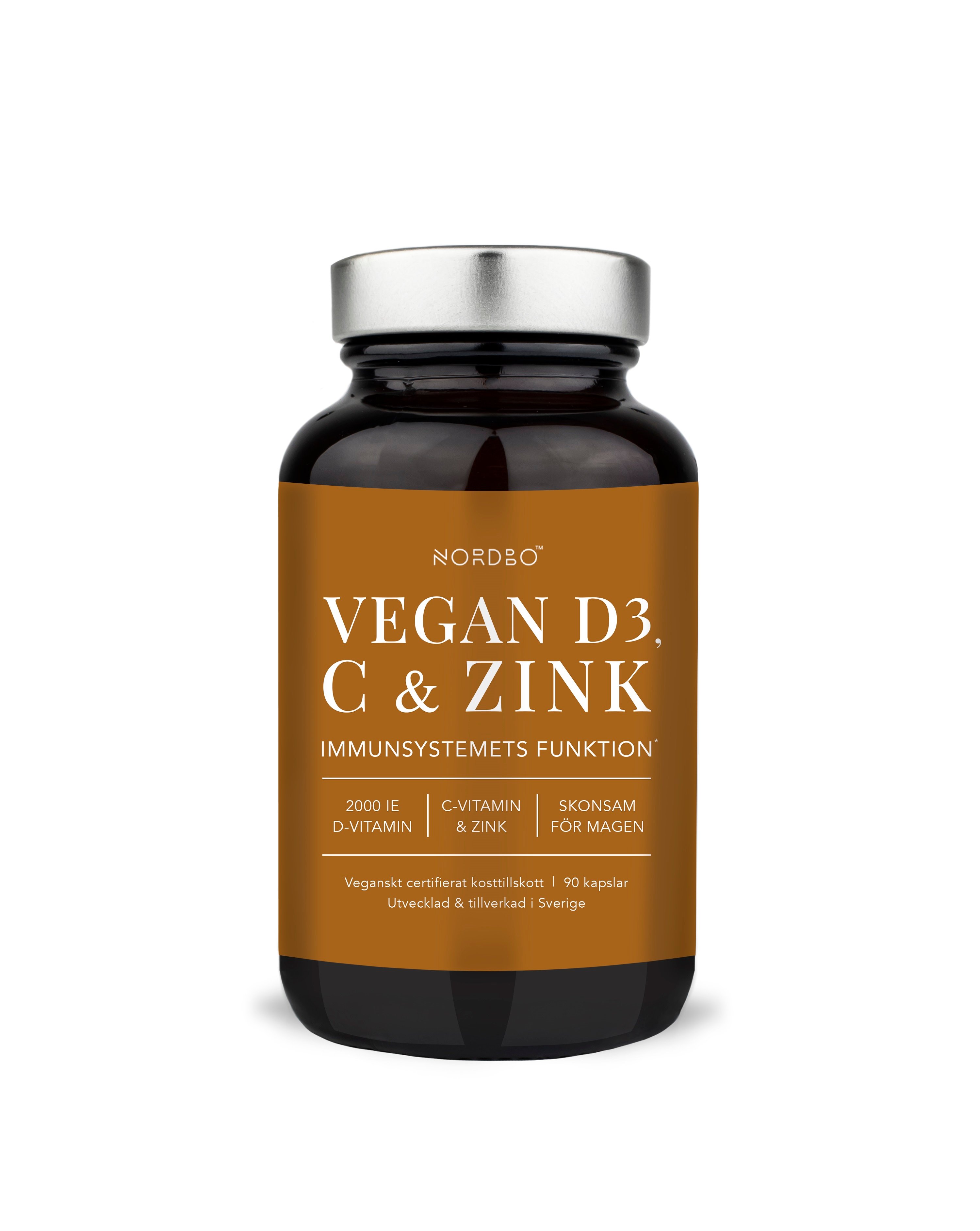 NORDBO - D3, C&Zink Vegan 90 Capsules - Helse og personlig pleie