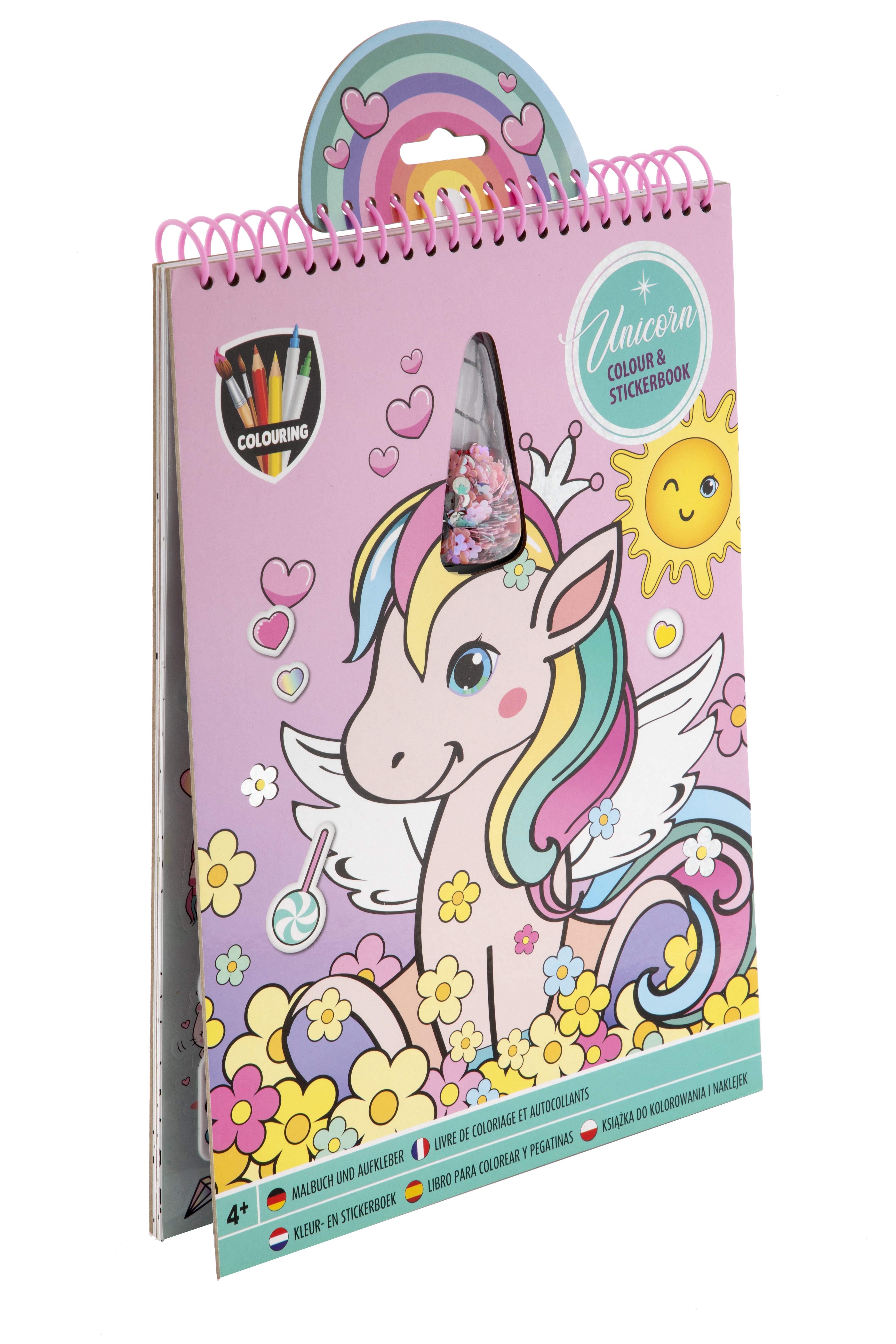 Grafix - A4 Colouring&Stickerbook - Unicorn (150114) - Leker