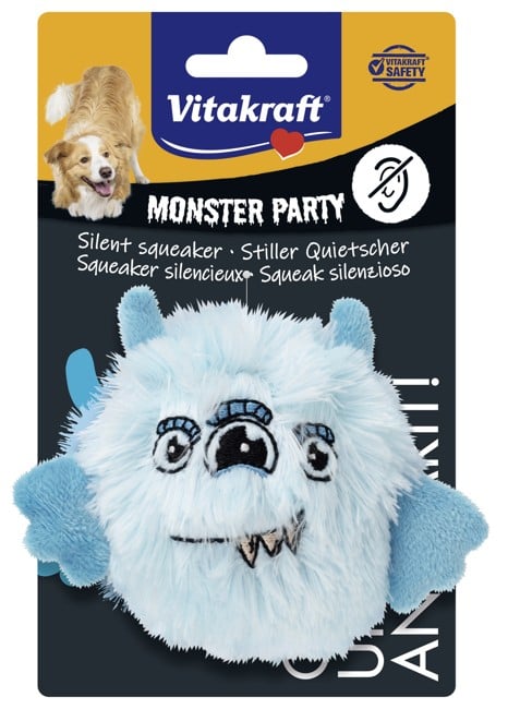 Vitakraft - BLAND 4 FOR 119 - Hundelegetøj Monster plysbold Med stille piv