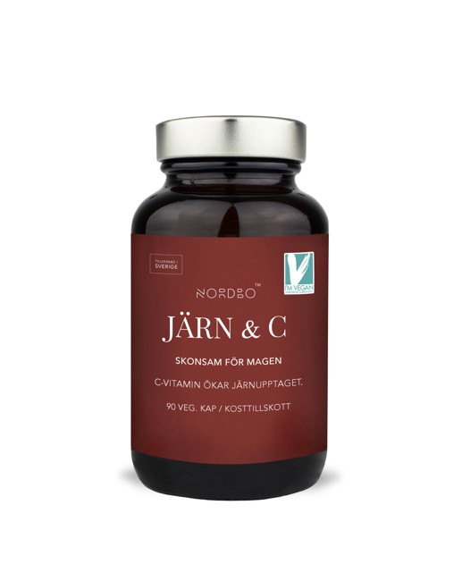 NORDBO - Jern & Vitamin C Vegansk 90 Kapsler