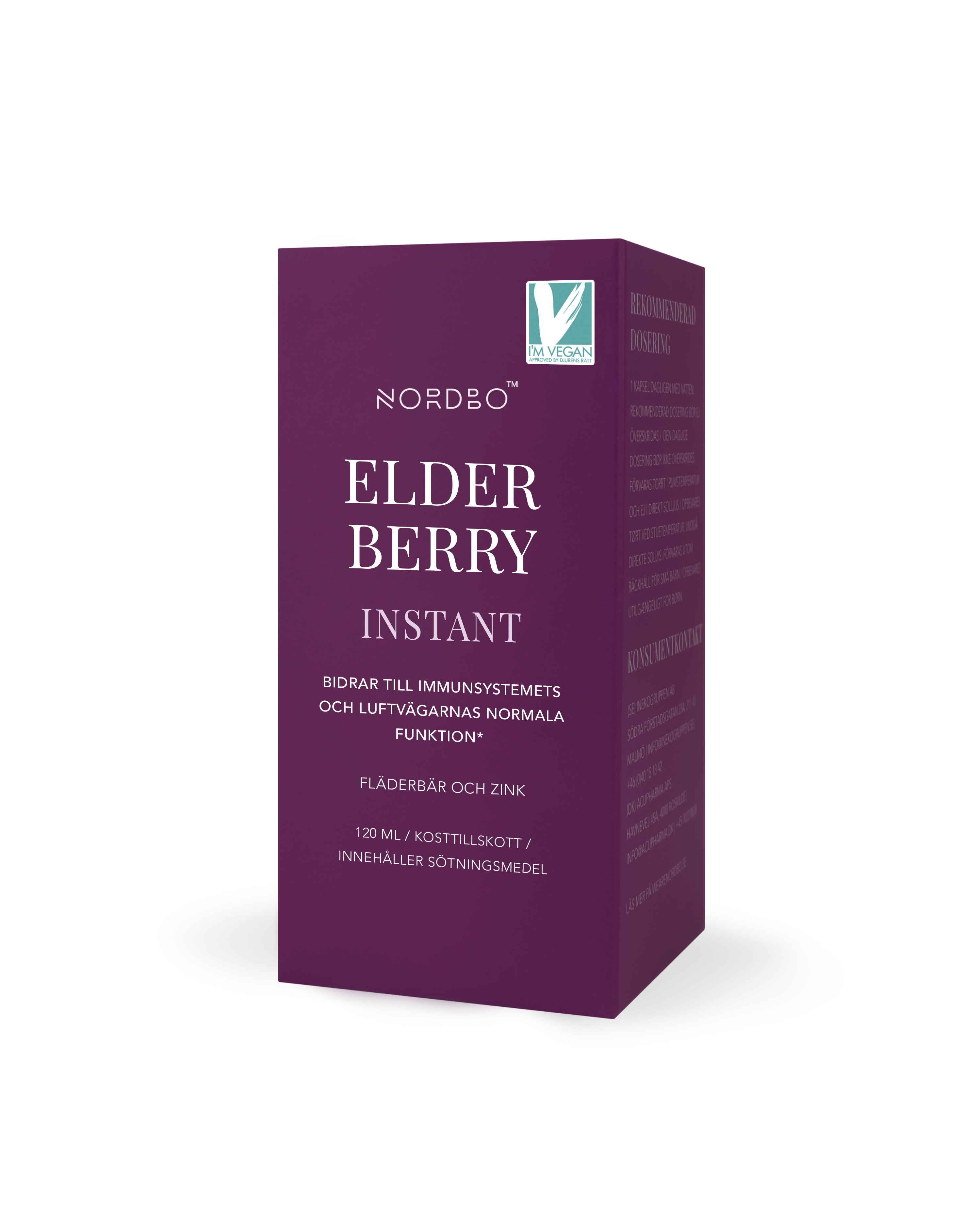 NORDBO - Elderberry Instant Vegan 120 ml - Helse og personlig pleie
