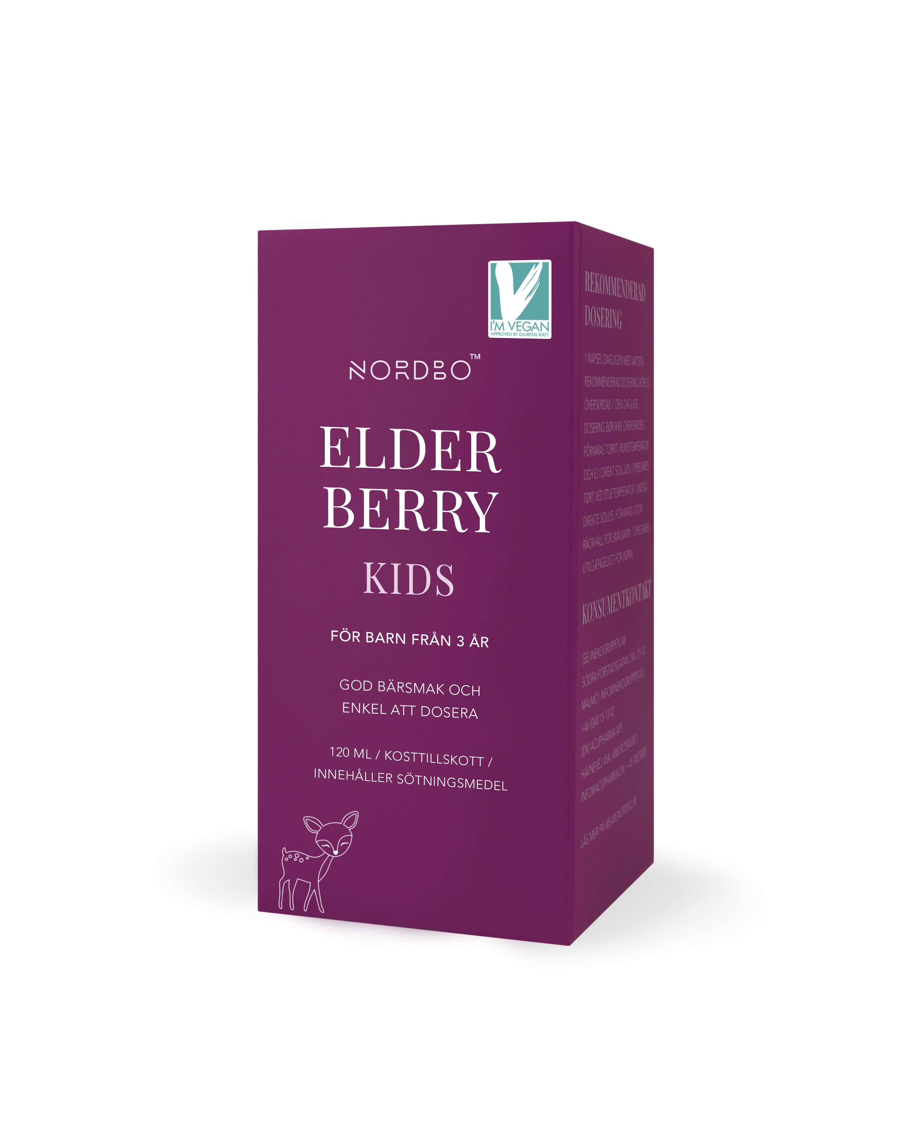 NORDBO - Elderberry Vegan Kids 120 ml - Helse og personlig pleie
