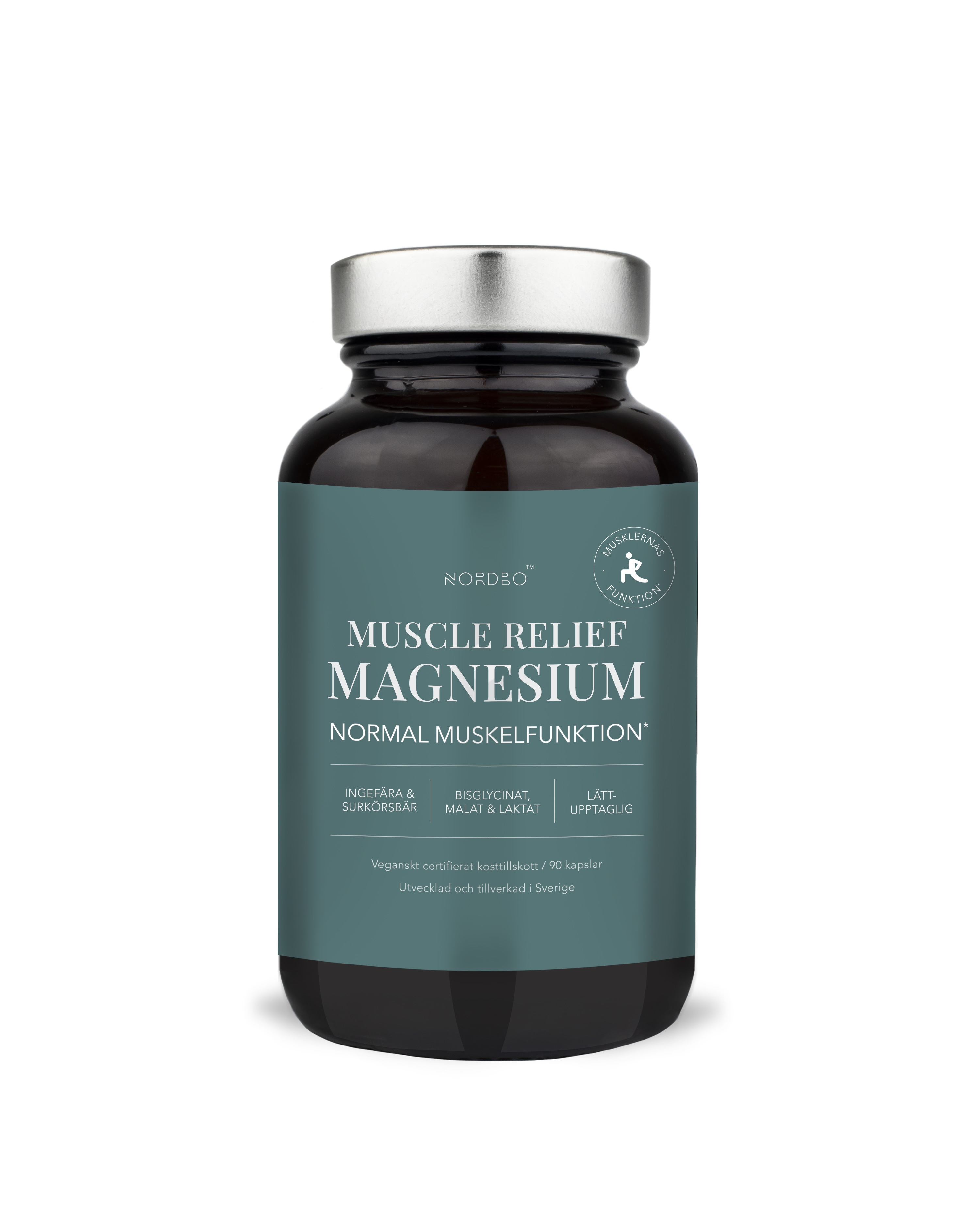 NORDBO - Muscle Relief Magnesium Vegan 90 Capsules - Helse og personlig pleie