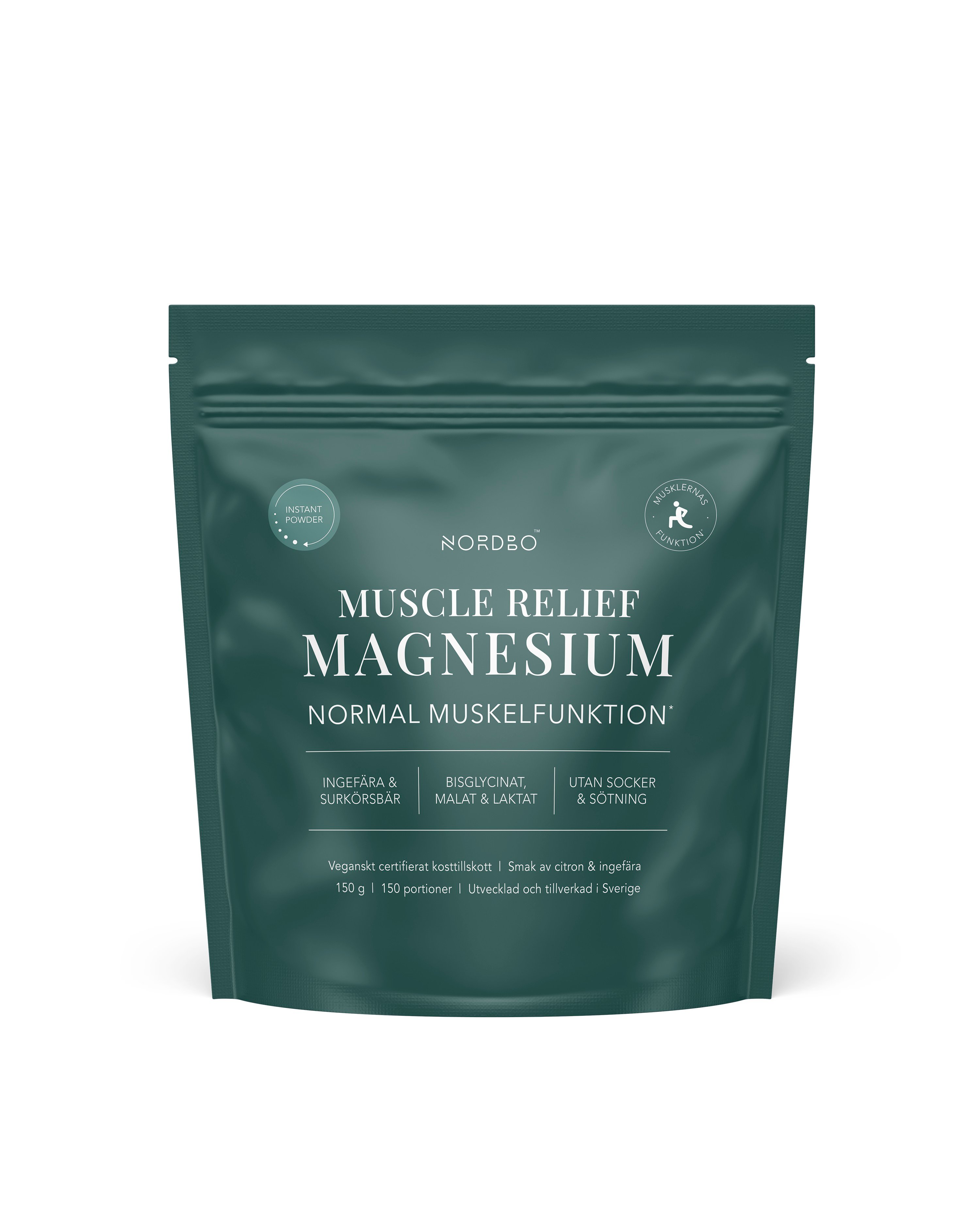 NORDBO - Muscle Relief Instant Magnesium 150 g - Helse og personlig pleie