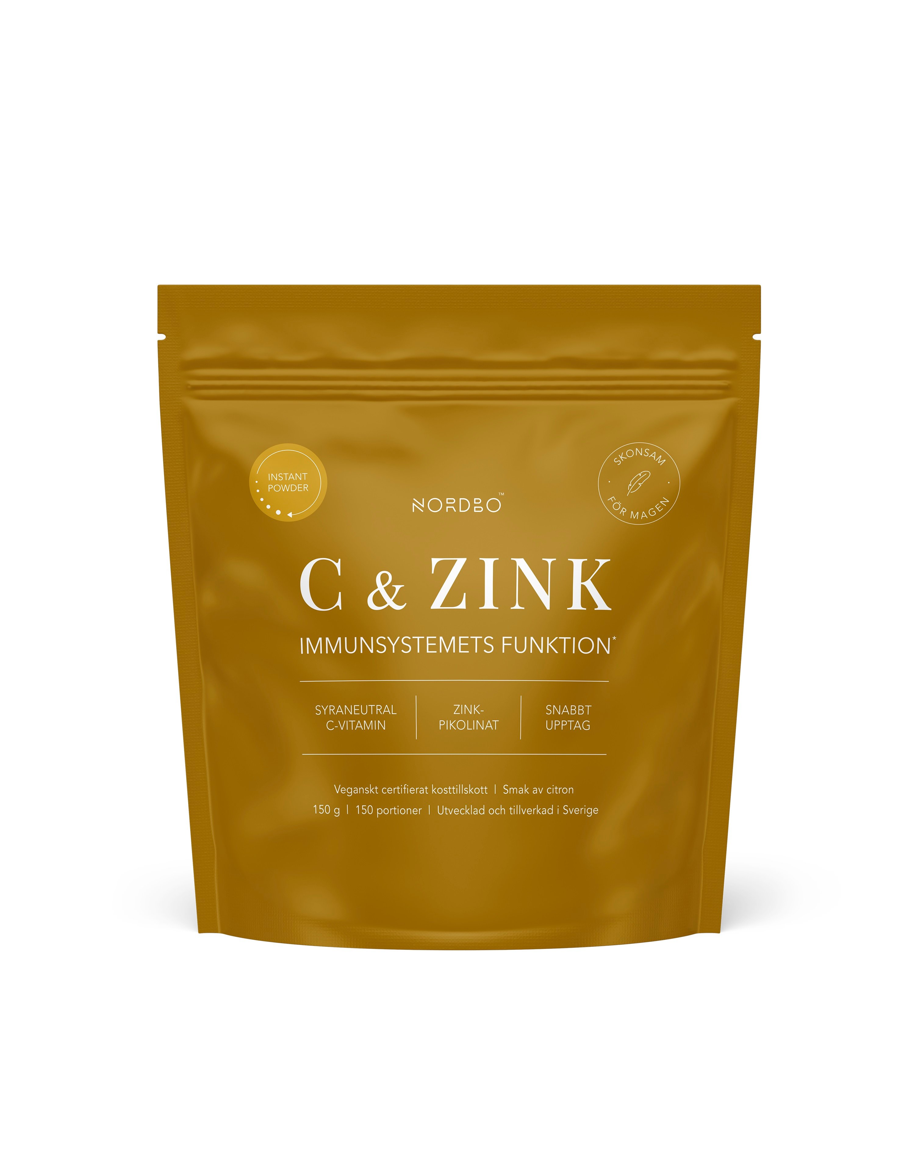 NORDBO - C-Vitamin&Zink Instant Powder 150 g - Helse og personlig pleie