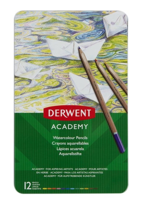 Derwent - Academy Watercolour Metalæske (12 stk)