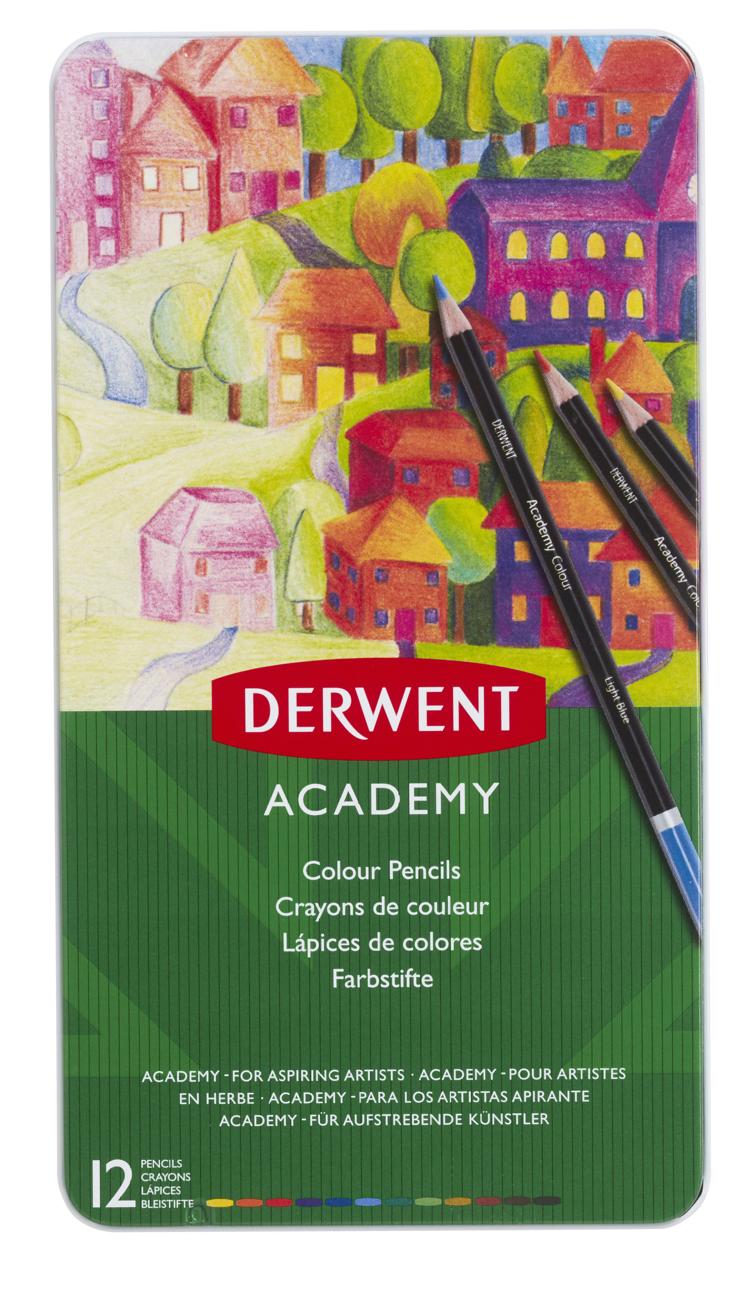 Derwent - Academy Color Pencils Tin (12 pcs) (605064) - Leker