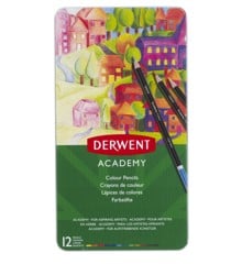 Derwent - Academy Farveblyanter metalæske (12 stk)