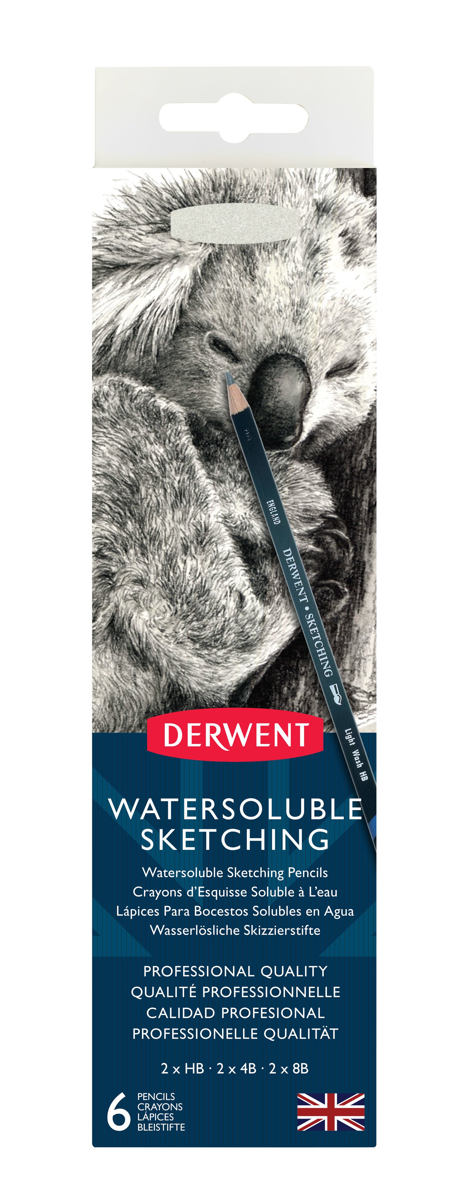 Derwent - Vandopløslige Skitseblyanter metalæske (6 stk)