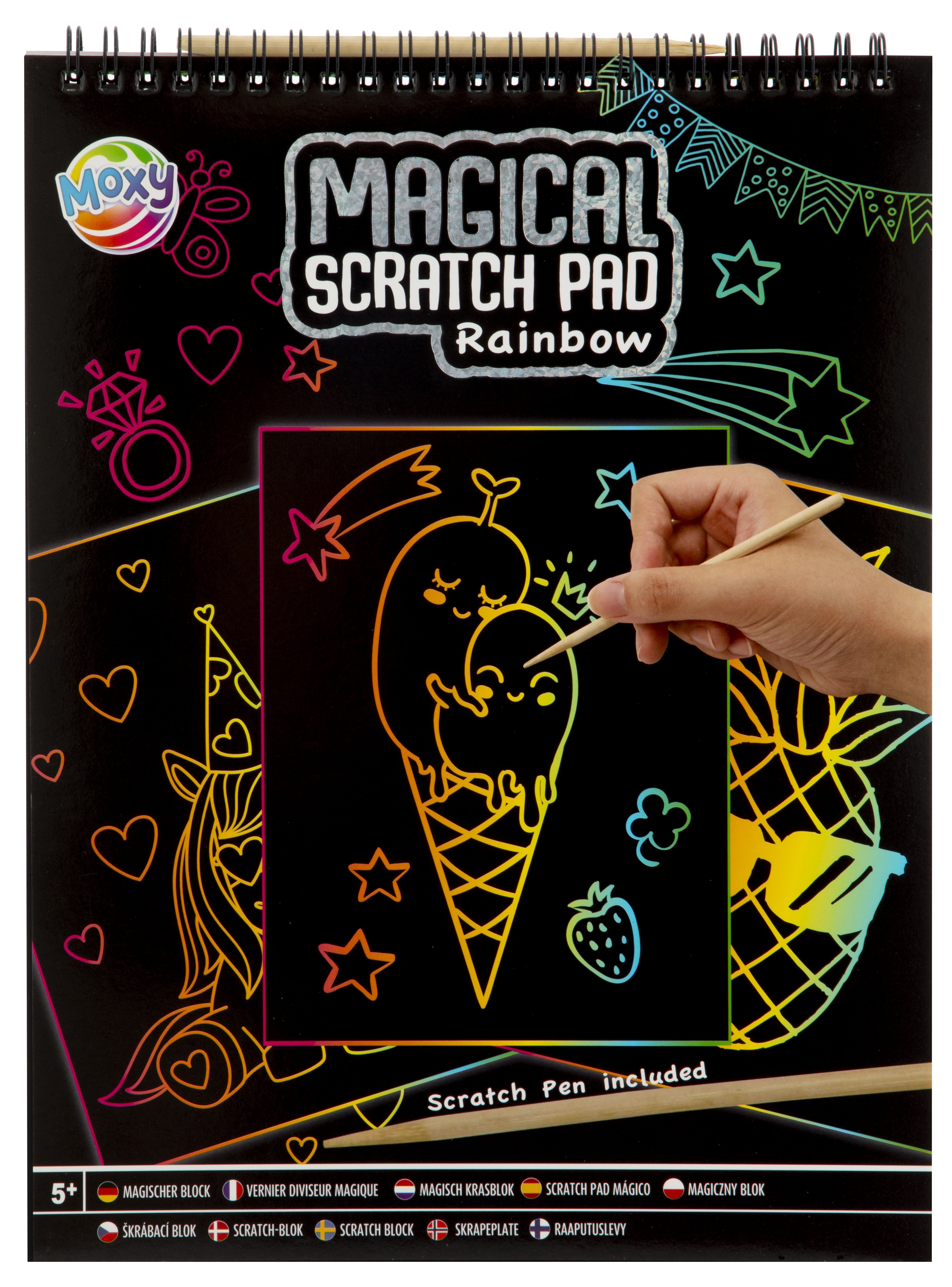Moxy - Magical Scratch Pad A4 - Rainbow - Leker