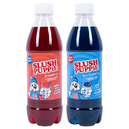 Fizz Creations SLUSH PUPPiE Zero Sugar 2 pack Syrups – Blue Raspberry & Strawberry 500ml