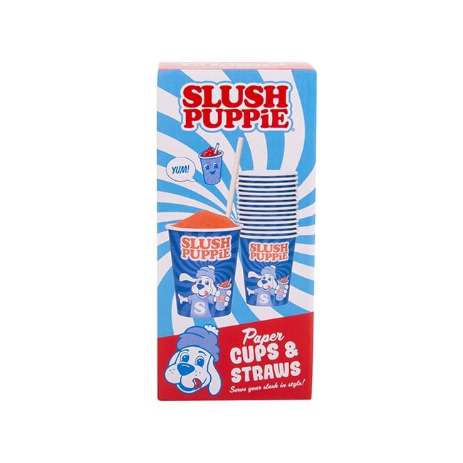 Slush Puppie Paper Cups (x 20) & Straws