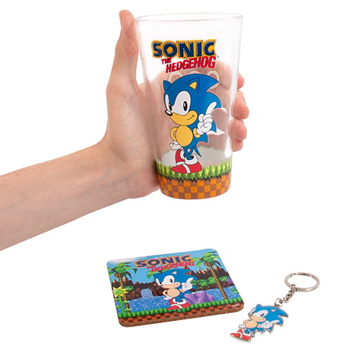Sonic Glass, Coaster&Keyring Set - Gadgets