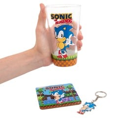 Sonic Glass, Coaster & Keyring Set