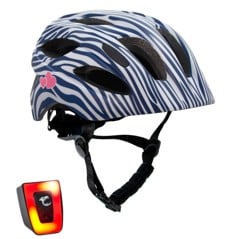 Crazy Safety - Stripes Cykelhjälm - Mörkblå (54-58 cm)