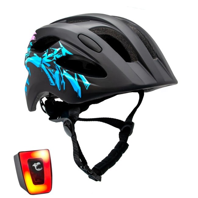 Crazy Safety - Grafitti Bicycle Helmet - Black/Blue (160101-06-01)