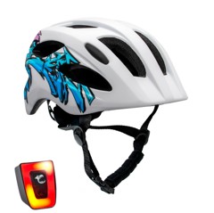 Crazy Safety - Grafitti Fahrradhelm - Weiß/Blau (54-58 cm)