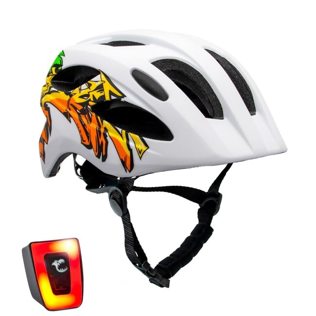 Crazy Safety - Grafitti Bicycle Helmet - White/Yellow (160101-08-01)