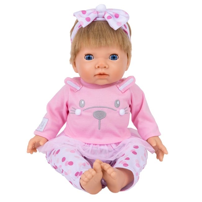 TINY TREASURES - Pink Bunny Baby Blond Hair (30542)