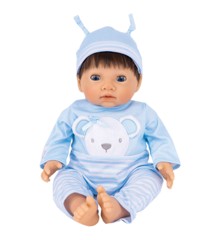 TINY TREASURES - Blue Bear Doll  Brown Hair (30543)