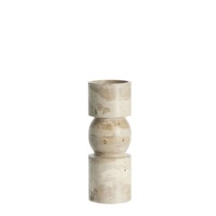 Lene Bjerre - Ellia Marmor Candlestick H23cm - Sand