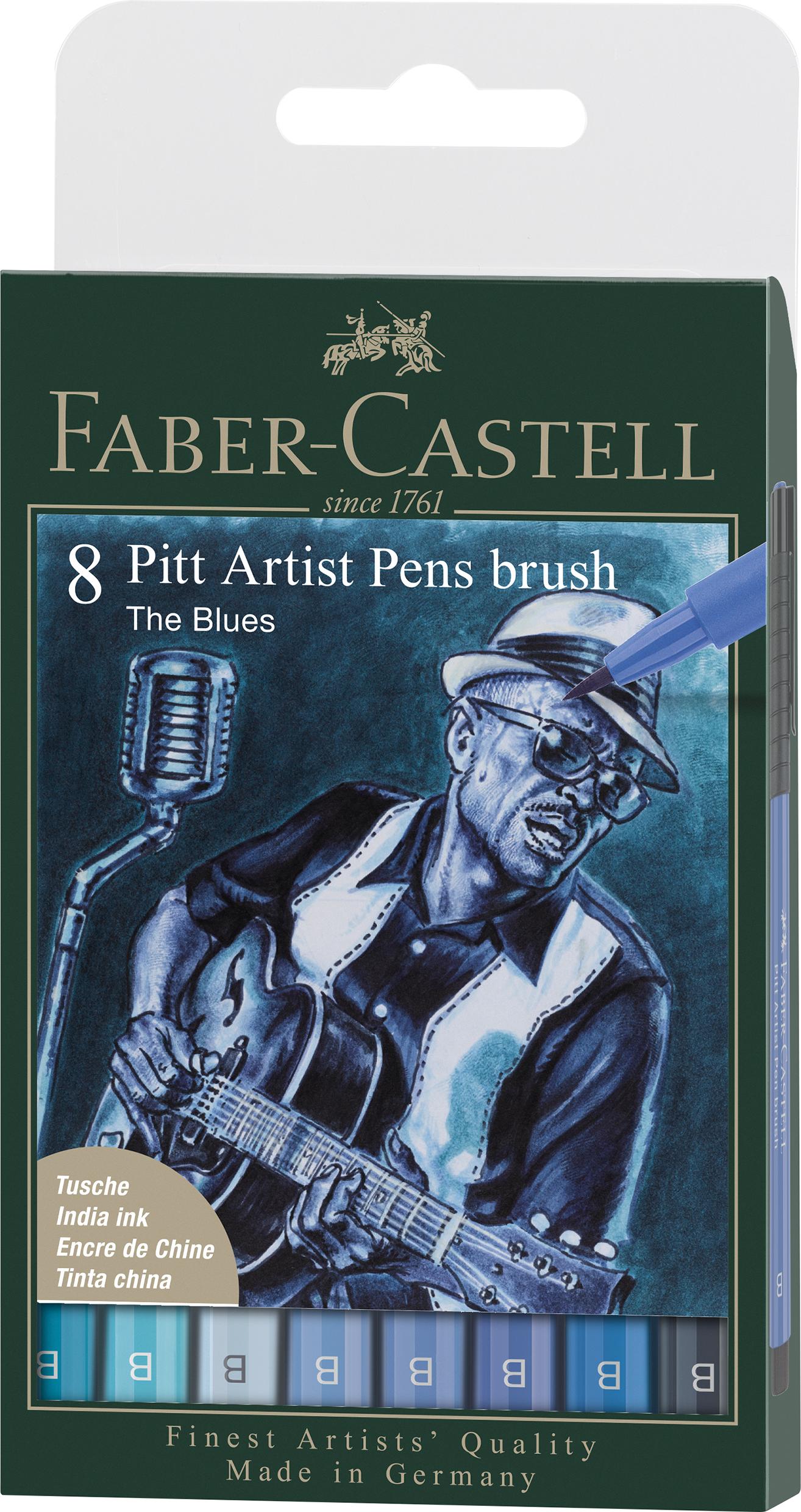 Faber-Castell - India ink Pitt Artist Pen Blues (8pcs) (167173) thumbnail-1