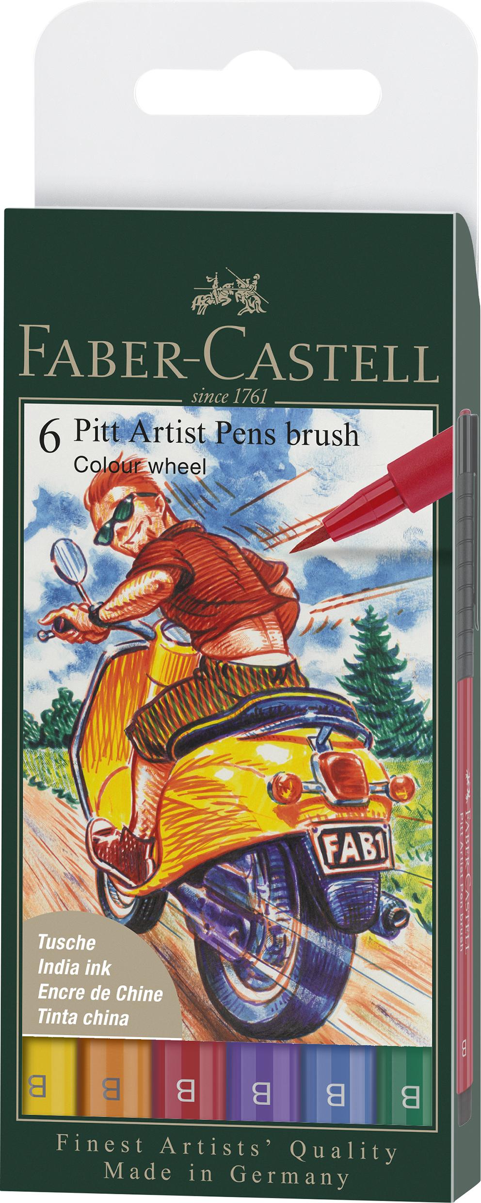 Faber-Castell - India ink Pitt Artist Pen B colour (6 pcs) (167174) thumbnail-1