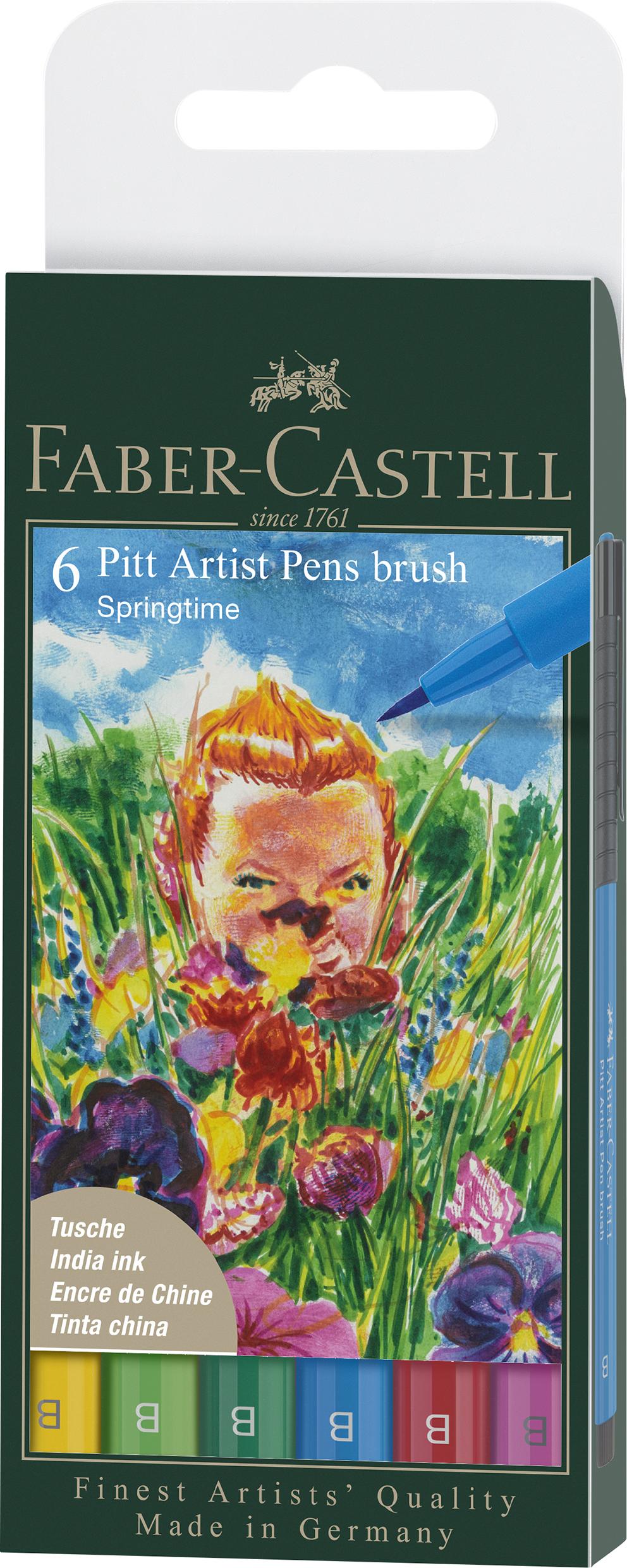 Faber-Castell - India ink Pitt Artist Pen B Spring (6 pcs) (167177) thumbnail-1