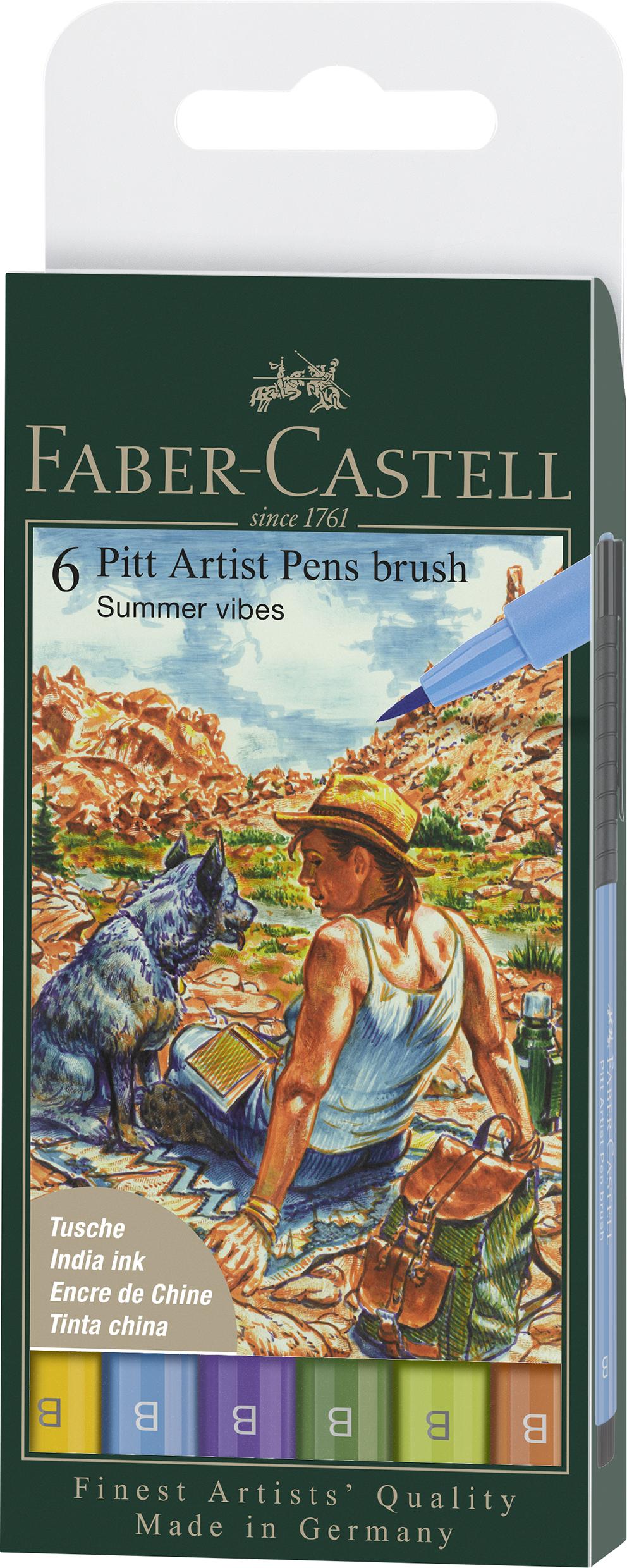 Faber-Castell - India ink Pitt Artist Pen B summer (6 pcs) (167178) thumbnail-1