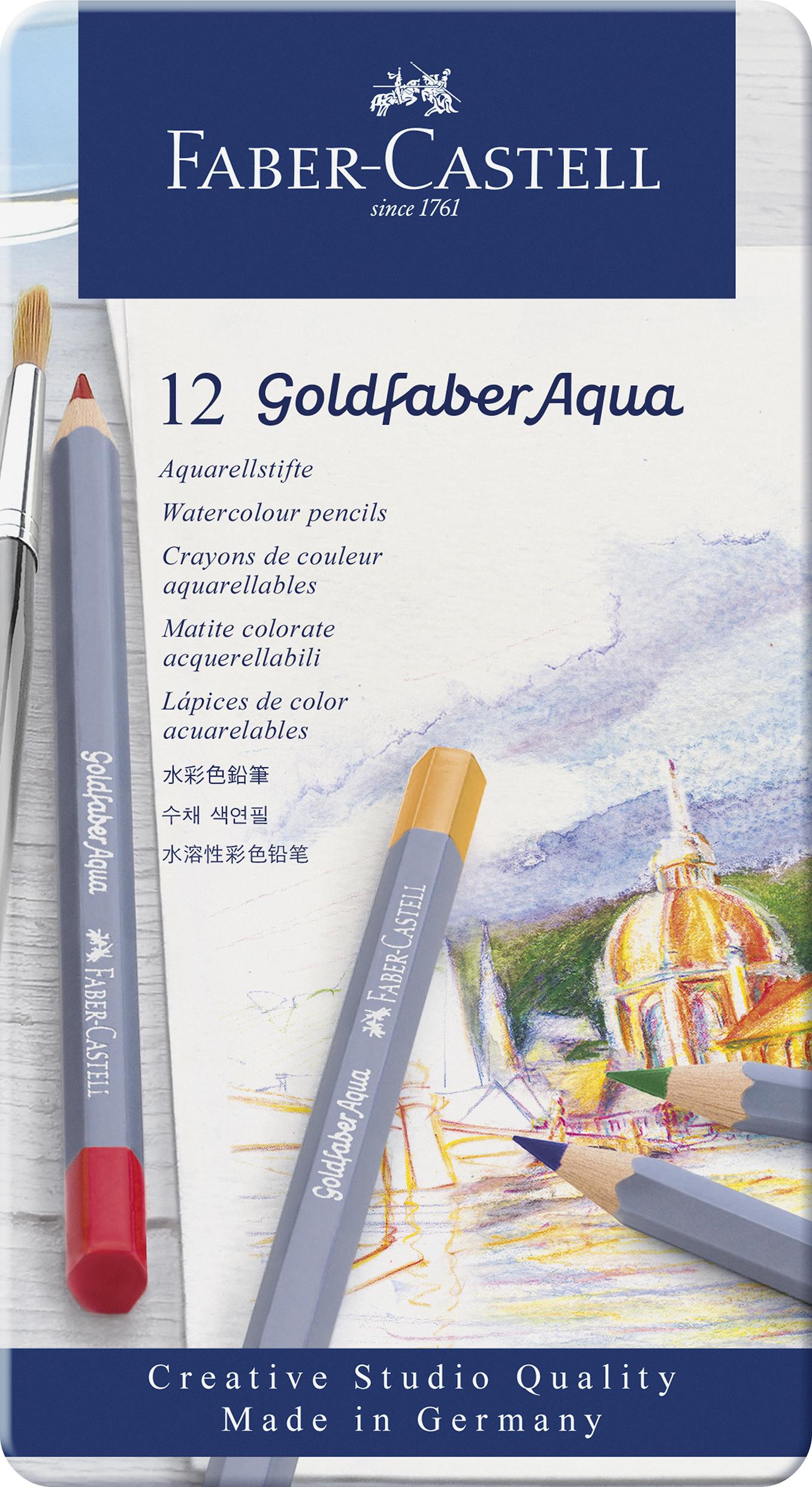 Faber-Castell - Watercol. penc. Goldfaber Aqua tin (12 pcs) (114612) thumbnail-1