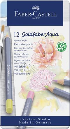 Faber-Castell - Gofa Aqua metal box of 12 pastel colours (114622)