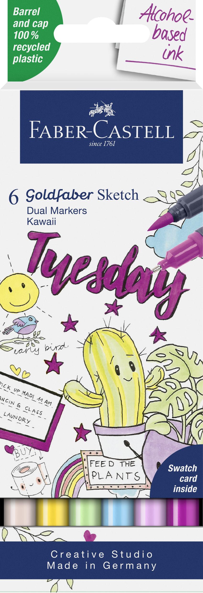 Faber-Castell - Sketch Tuscher Gofa 6ct sæt Kawaii thumbnail-1