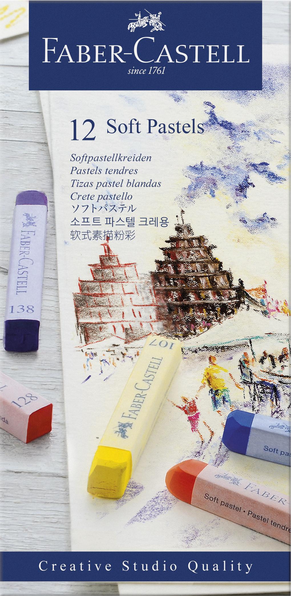 Faber-Castell - Soft pastels cardboard box (12 pcs) (128312)
