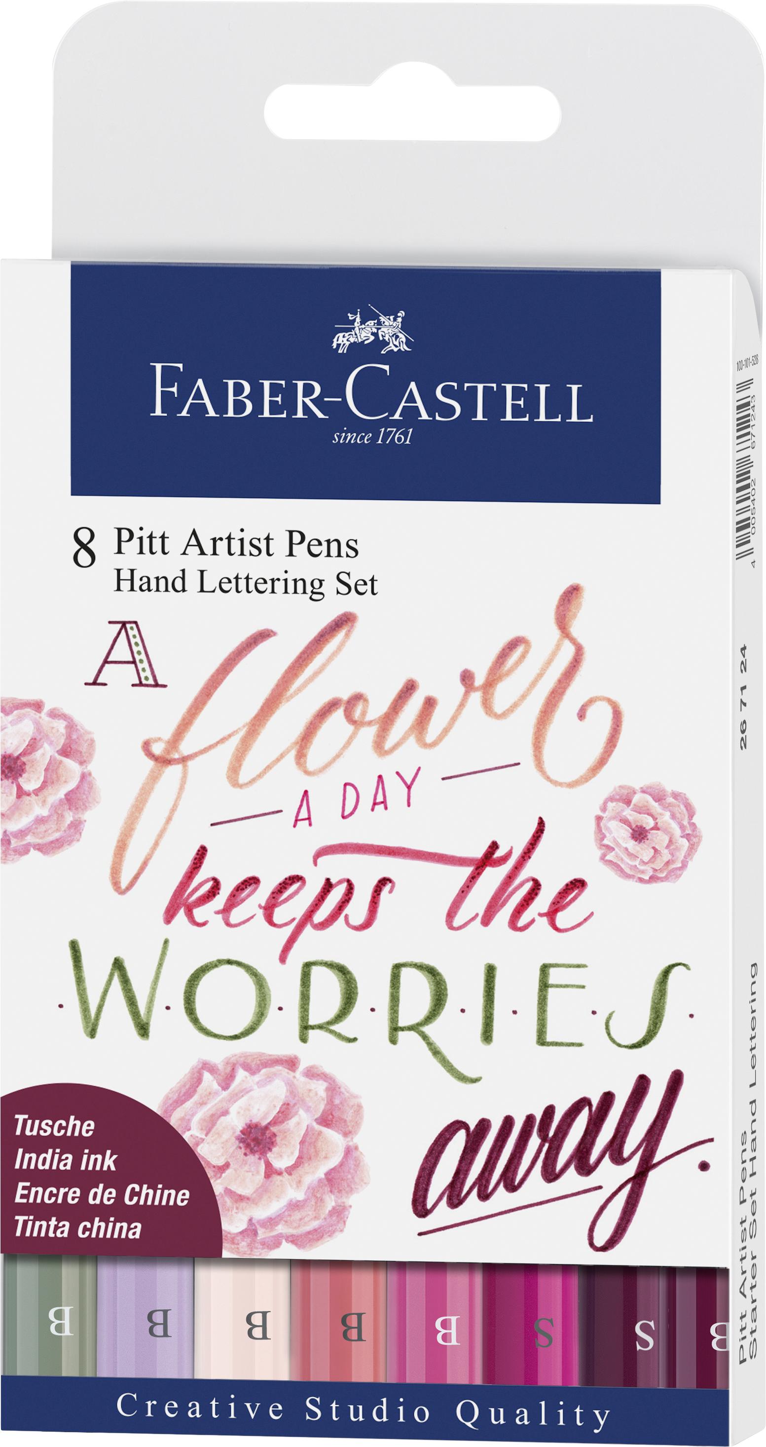 Faber-Castell - India ink Pitt Artist Pen Lettering (8 pcs) (267124) - Leker