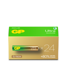 GP - Ultra Alkaline Battery, Size AAA, 24AU/LR03, 1.5V, 24-pack