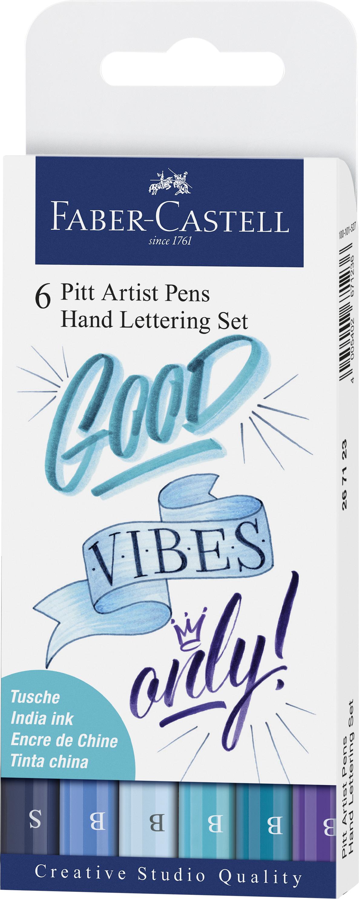 Faber-Castell - India ink Pitt Artist Pen Lettering (6 pcs) (267123) - Leker