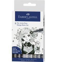 Faber-Castell - India ink Pitt Artist Pen B Manga (8 pcs) (167107)