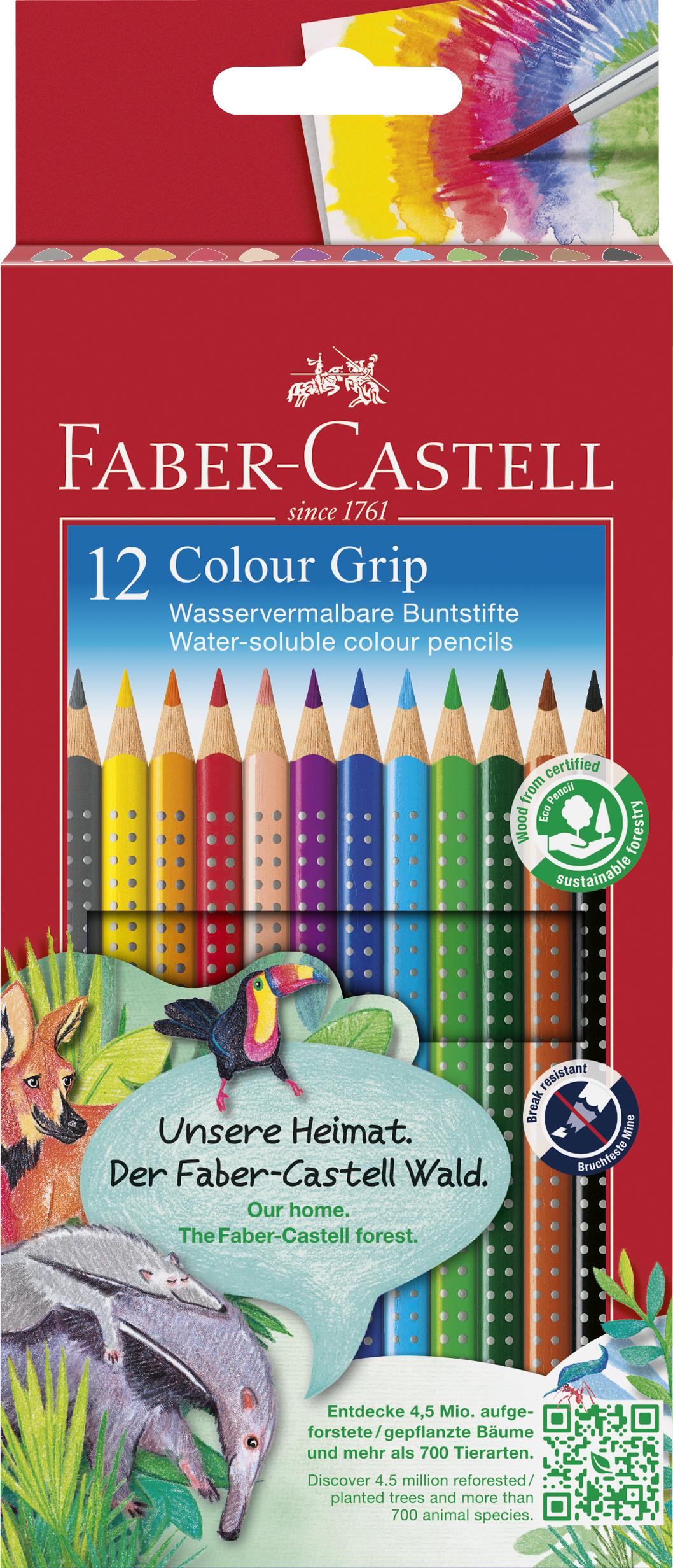 Faber-Castell - Pencil Colour Grip box (12 pcs) (112412) - Leker