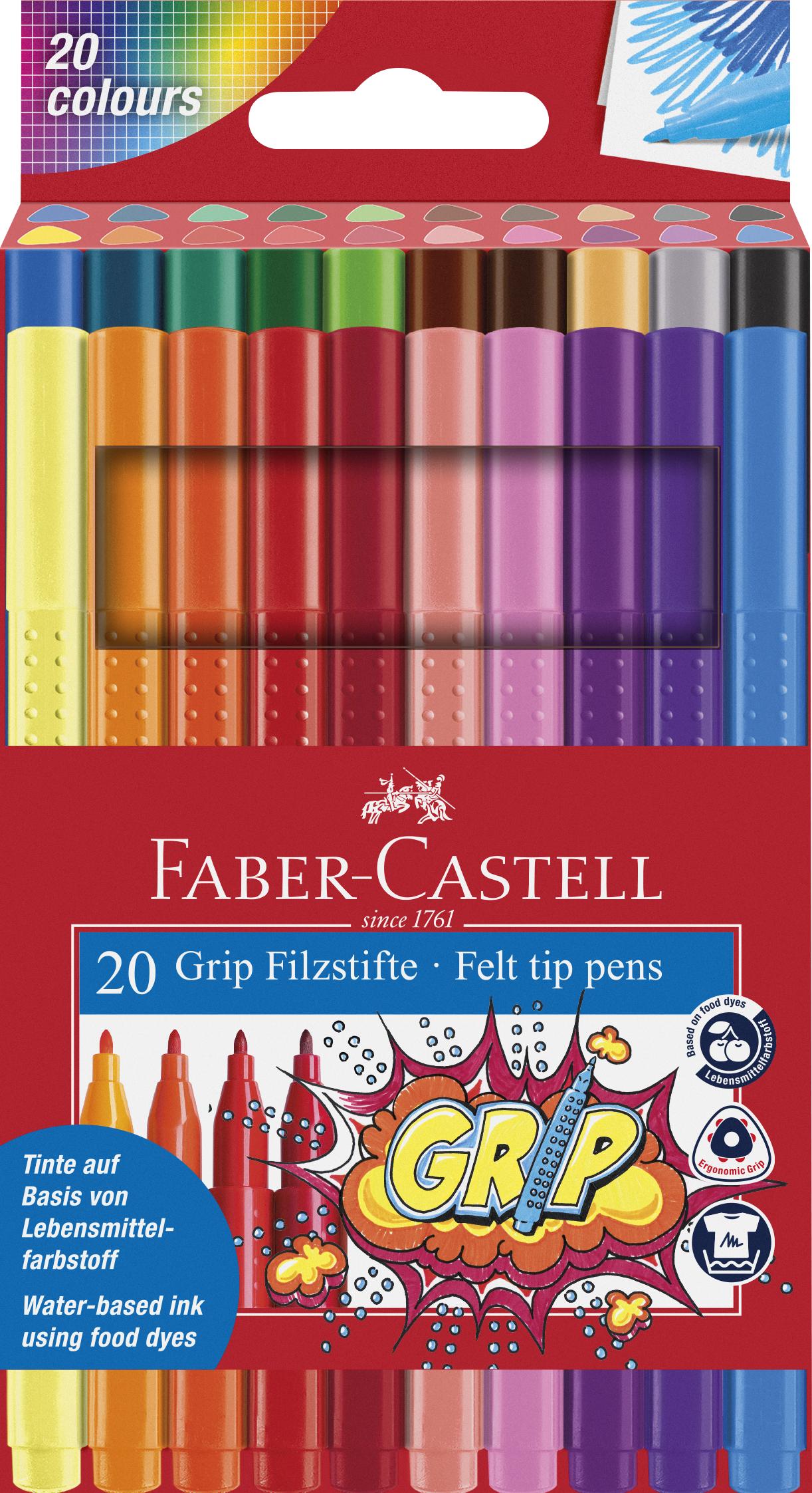 Faber-Castell - Fibre-tip pens Grip Colour Marker set (20 pcs) (155320)