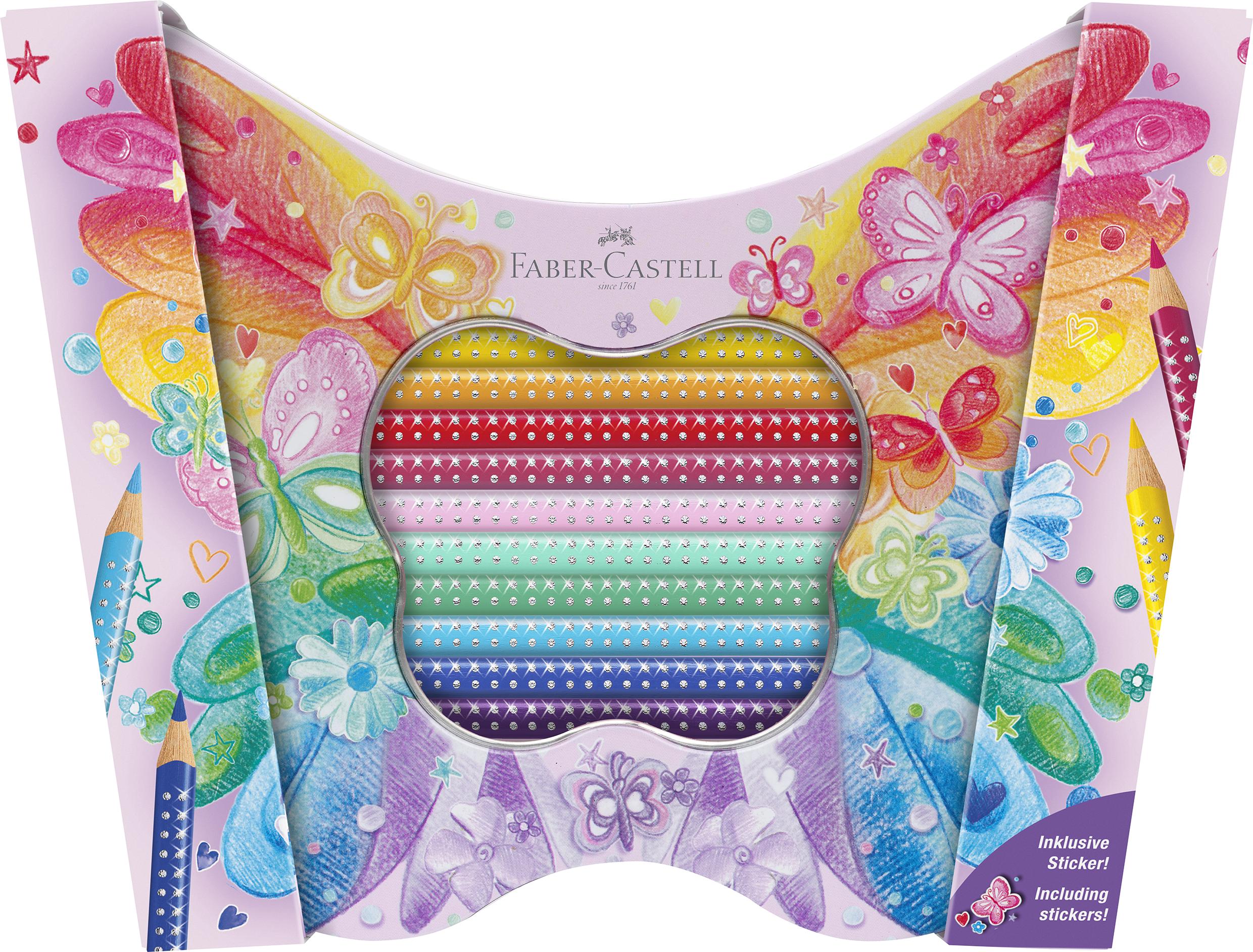 Faber-Castell - Gift set Sparkle color pencils butterfly (201971) - Leker