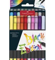 Faber-Castell - Brush pen Black Edition set (20 pcs) (116452)