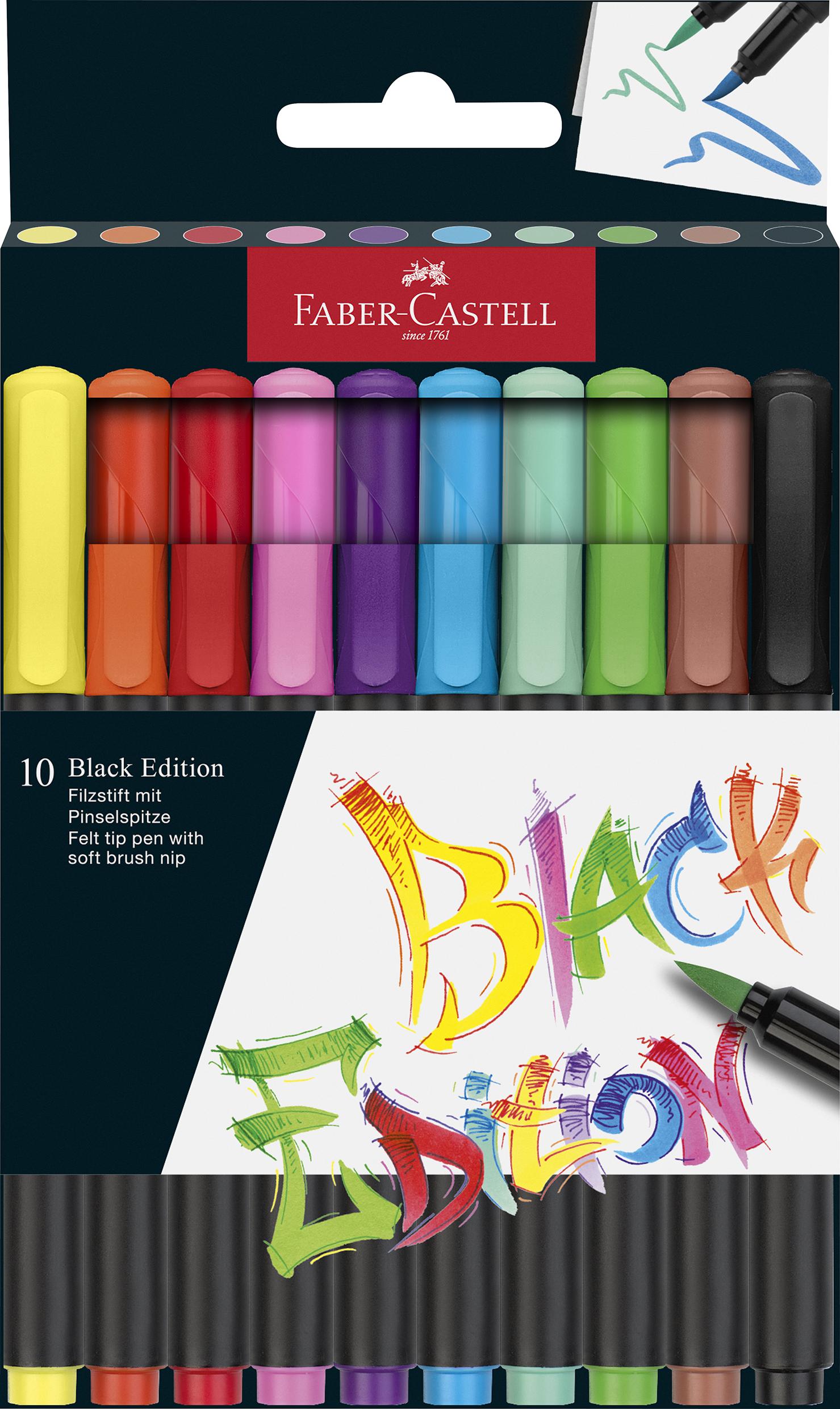 Faber-Castell - Brush pen Black Edition set (10 pcs) (116451)