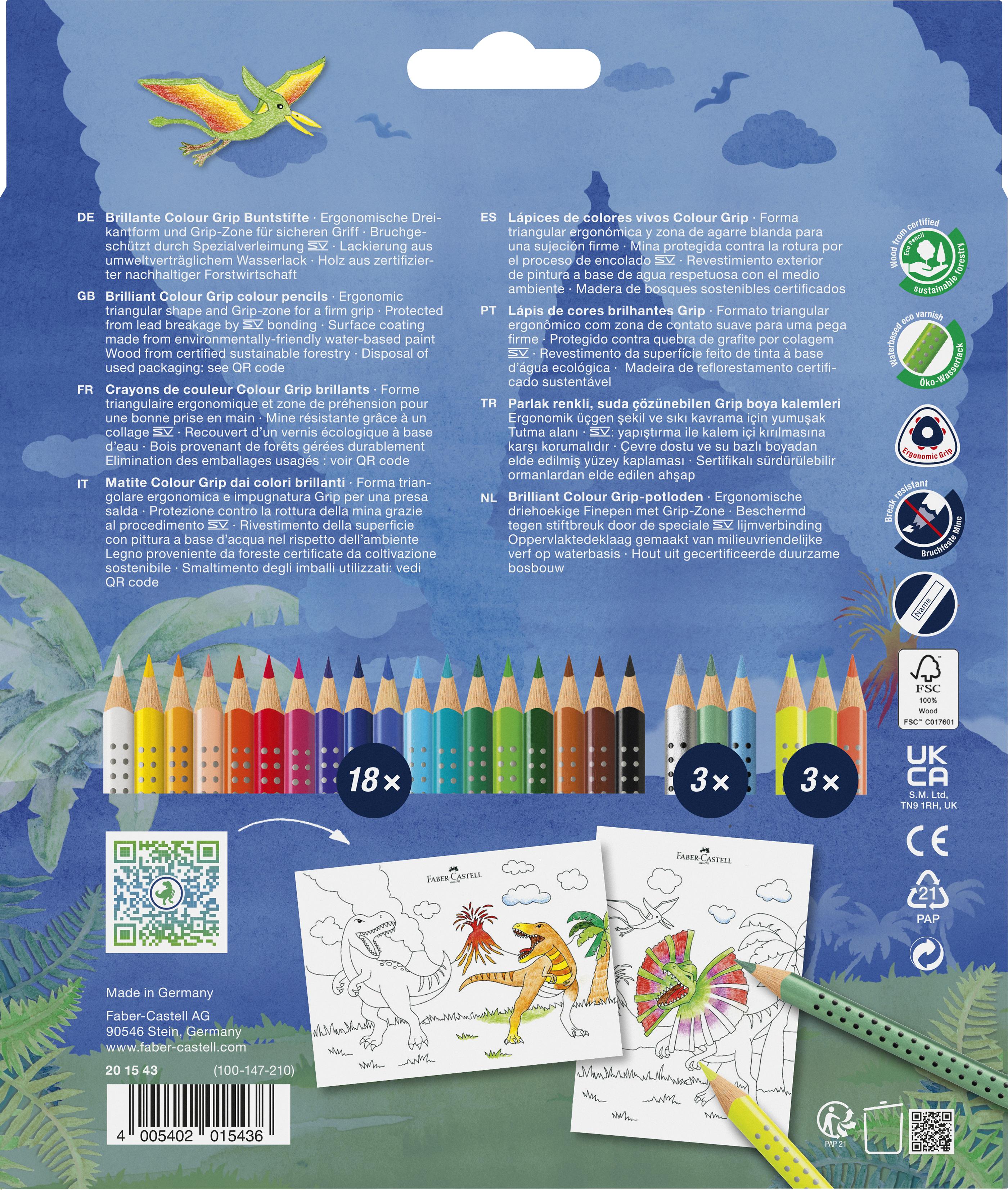 Faber-Castell - CP Colour Grip dinosaurus 18+6 (201546) thumbnail-2