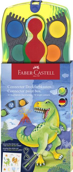 Faber-Castell - Maleboks Connector 12 farver - dinosaur