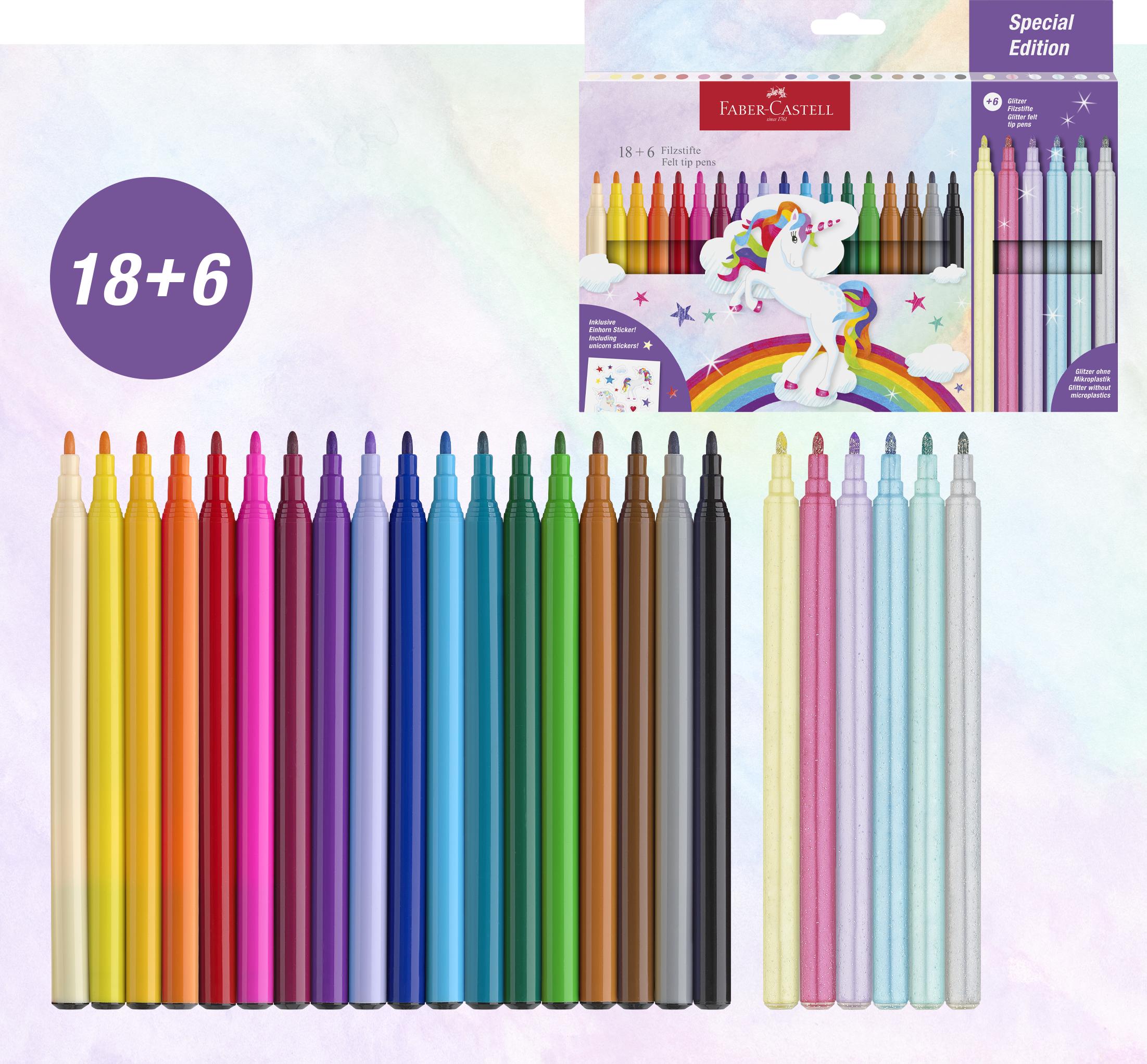 Faber-Castell - Felt-tip pen unicorn 18+6 + stickers (554221) thumbnail-6