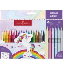 Faber-Castell - Felt-tip pen unicorn 18+6 + stickers (554221)