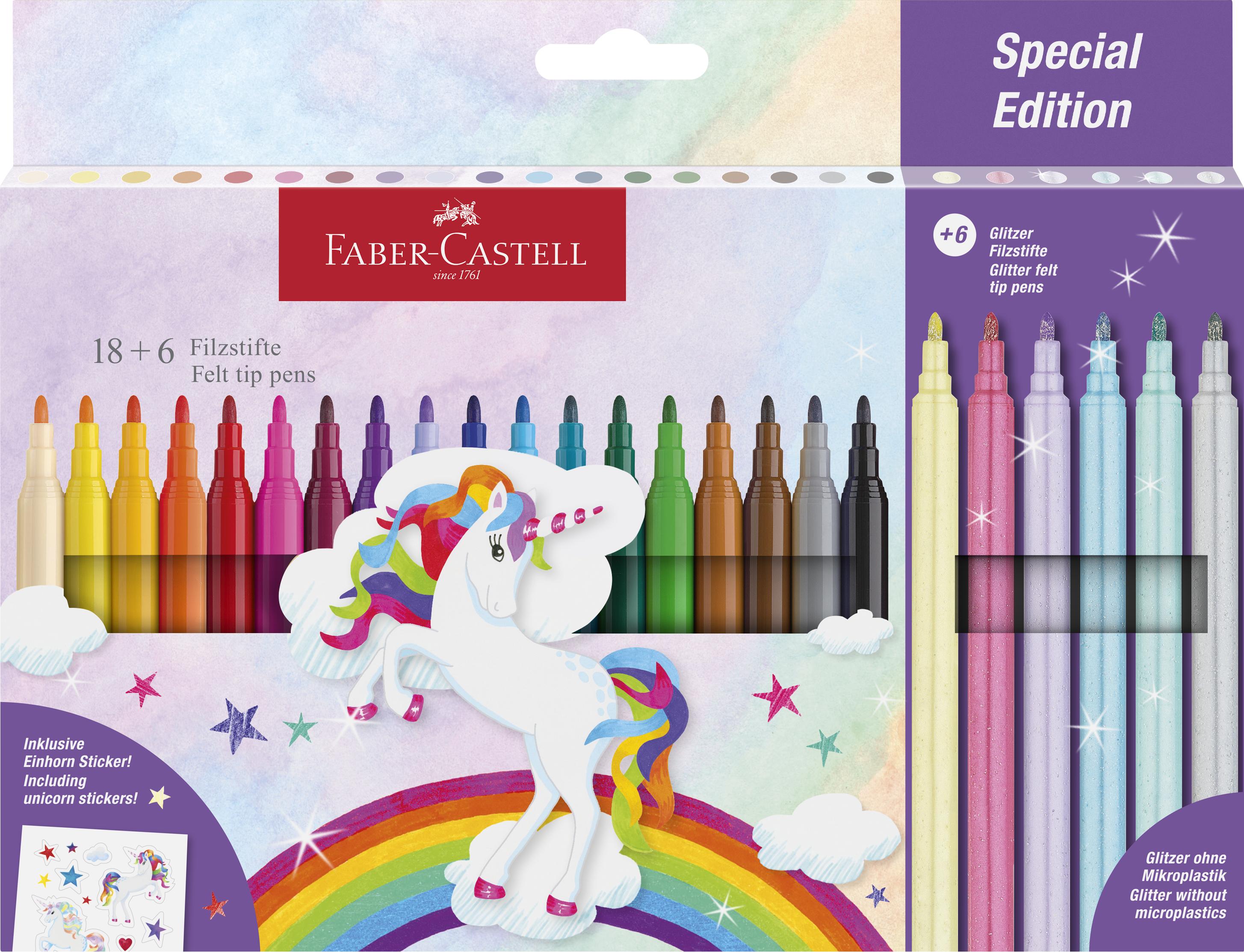 Faber-Castell - Felt-tip pen unicorn 18+6 + stickers (554221) thumbnail-1